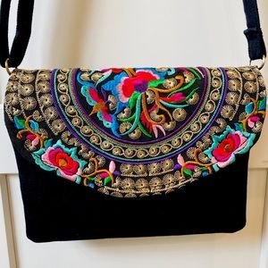 Handmade Embroidered Crossbody Purse